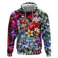 Personalized Sydney Swans Football Hoodie Tropical Hibiscus Flowers - Pacific Fusion Style