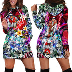 Personalized Sydney Swans Football Hoodie Dress Tropical Hibiscus Flowers - Pacific Fusion Style