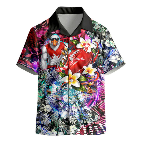 Personalized Sydney Swans Football Kid Hawaiian Shirt Tropical Hibiscus Flowers - Pacific Fusion Style