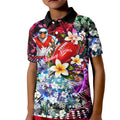 Personalized Sydney Swans Football Kid Polo Shirt Tropical Hibiscus Flowers - Pacific Fusion Style