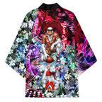Personalized Sydney Swans Football Kimono Tropical Hibiscus Flowers - Pacific Fusion Style