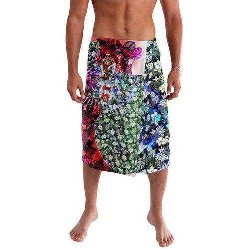Personalized Sydney Swans Football Lavalava Tropical Hibiscus Flowers - Pacific Fusion Style
