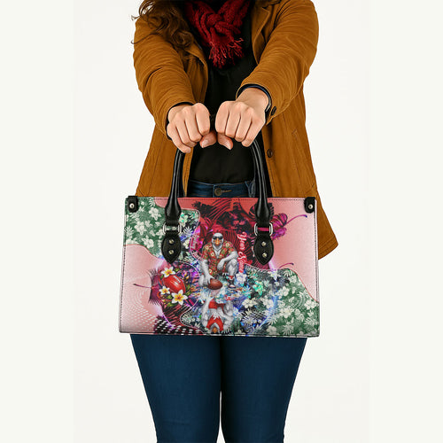 Personalized Sydney Swans Football Leather Bag Tropical Hibiscus Flowers - Pacific Fusion Style