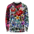 Personalized Sydney Swans Football Long Sleeve Shirt Tropical Hibiscus Flowers - Pacific Fusion Style
