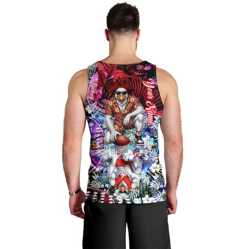 Personalized Sydney Swans Football Men Tank Top Tropical Hibiscus Flowers - Pacific Fusion Style