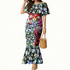 Personalized Sydney Swans Football Mermaid Dress Tropical Hibiscus Flowers - Pacific Fusion Style