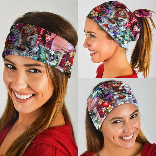 Personalized Sydney Swans Football Neck Gaiter Tropical Hibiscus Flowers - Pacific Fusion Style