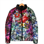 Personalized Sydney Swans Football Padded Jacket Tropical Hibiscus Flowers - Pacific Fusion Style