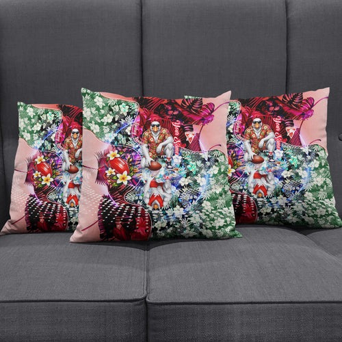 Personalized Sydney Swans Football Pillow Cover Tropical Hibiscus Flowers - Pacific Fusion Style