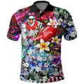 Personalized Sydney Swans Football Polo Shirt Tropical Hibiscus Flowers - Pacific Fusion Style
