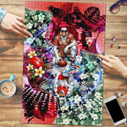 Personalized Sydney Swans Football Puzzle Tropical Hibiscus Flowers - Pacific Fusion Style