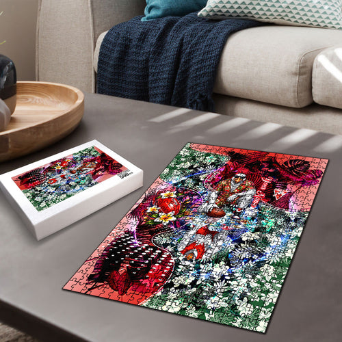Personalized Sydney Swans Football Puzzle Tropical Hibiscus Flowers - Pacific Fusion Style