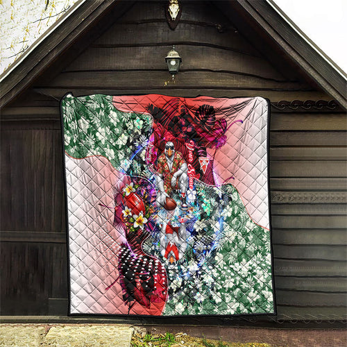 Personalized Sydney Swans Football Quilt Tropical Hibiscus Flowers - Pacific Fusion Style