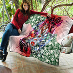 Personalized Sydney Swans Football Quilt Tropical Hibiscus Flowers - Pacific Fusion Style