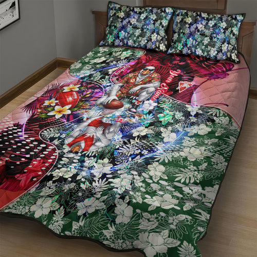 Personalized Sydney Swans Football Quilt Bed Set Tropical Hibiscus Flowers - Pacific Fusion Style