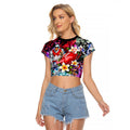 Personalized Sydney Swans Football Raglan Cropped T Shirt Tropical Hibiscus Flowers - Pacific Fusion Style
