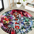 Personalized Sydney Swans Football Round Carpet Tropical Hibiscus Flowers - Pacific Fusion Style