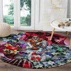 Personalized Sydney Swans Football Round Carpet Tropical Hibiscus Flowers - Pacific Fusion Style