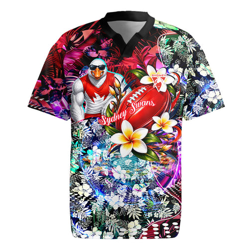 Personalized Sydney Swans Football Rugby Jersey Tropical Hibiscus Flowers - Pacific Fusion Style