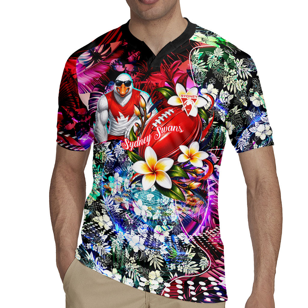 Personalized Sydney Swans Football Rugby Jersey Tropical Hibiscus Flowers - Pacific Fusion Style