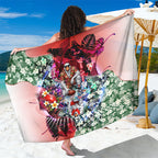 Personalized Sydney Swans Football Sarong Tropical Hibiscus Flowers - Pacific Fusion Style