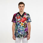 Personalized Sydney Swans Football Scrub Top Tropical Hibiscus Flowers - Pacific Fusion Style