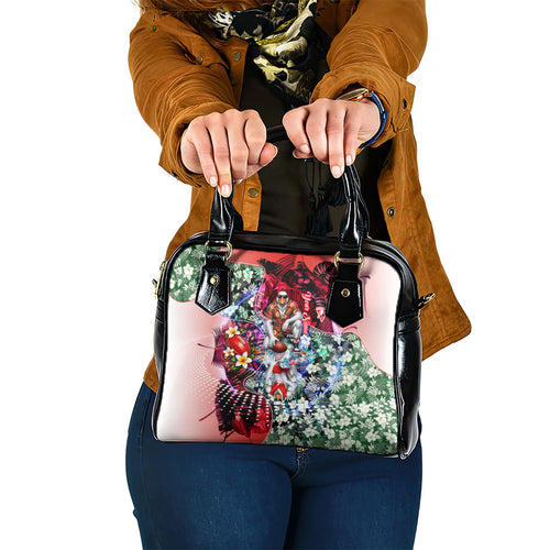 Personalized Sydney Swans Football Shoulder Handbag Tropical Hibiscus Flowers - Pacific Fusion Style