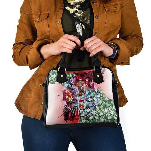 Personalized Sydney Swans Football Shoulder Handbag Tropical Hibiscus Flowers - Pacific Fusion Style