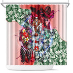 Personalized Sydney Swans Football Shower Curtain Tropical Hibiscus Flowers - Pacific Fusion Style