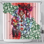 Personalized Sydney Swans Football Shower Curtain Tropical Hibiscus Flowers - Pacific Fusion Style