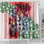 Personalized Sydney Swans Football Shower Curtain Tropical Hibiscus Flowers - Pacific Fusion Style