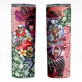 Personalized Sydney Swans Football Skinny Tumbler Tropical Hibiscus Flowers - Pacific Fusion Style