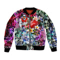 Personalized Sydney Swans Football Sleeve Zip Bomber Jacket Tropical Hibiscus Flowers - Pacific Fusion Style