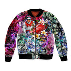 Personalized Sydney Swans Football Sleeve Zip Bomber Jacket Tropical Hibiscus Flowers - Pacific Fusion Style