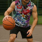 Personalized Sydney Swans Football Sleeveless Hoodie Tropical Hibiscus Flowers - Pacific Fusion Style