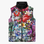 Personalized Sydney Swans Football Sleeveless Puffer Jacket Tropical Hibiscus Flowers - Pacific Fusion Style
