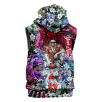 Personalized Sydney Swans Football Sleeveless Zip Hoodie Tropical Hibiscus Flowers - Pacific Fusion Style