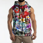 Personalized Sydney Swans Football Sleeveless Zip Hoodie Tropical Hibiscus Flowers - Pacific Fusion Style