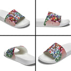 Personalized Sydney Swans Football Slide Sandals Tropical Hibiscus Flowers - Pacific Fusion Style