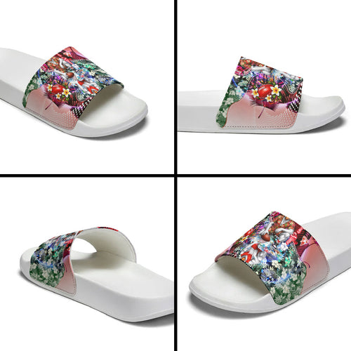 Personalized Sydney Swans Football Slide Sandals Tropical Hibiscus Flowers - Pacific Fusion Style