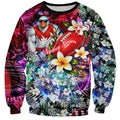 Personalized Sydney Swans Football Sweatshirt Tropical Hibiscus Flowers - Pacific Fusion Style