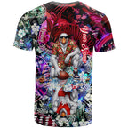Personalized Sydney Swans Football T Shirt Tropical Hibiscus Flowers - Pacific Fusion Style