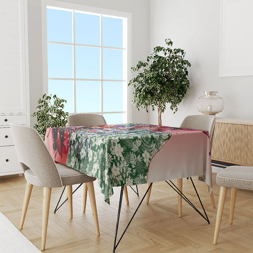 Personalized Sydney Swans Football Tablecloth Tropical Hibiscus Flowers - Pacific Fusion Style