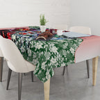 Personalized Sydney Swans Football Tablecloth Tropical Hibiscus Flowers - Pacific Fusion Style