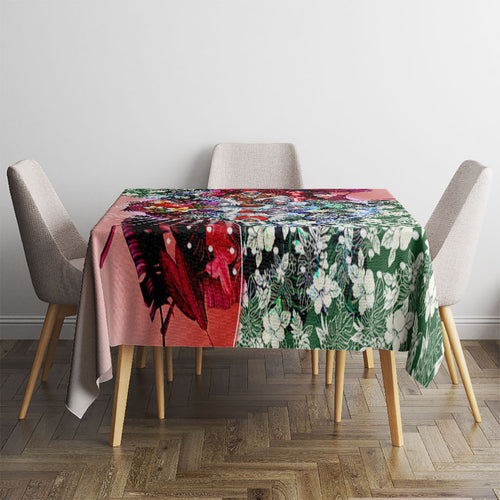 Personalized Sydney Swans Football Tablecloth Tropical Hibiscus Flowers - Pacific Fusion Style