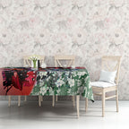 Personalized Sydney Swans Football Tablecloth Tropical Hibiscus Flowers - Pacific Fusion Style