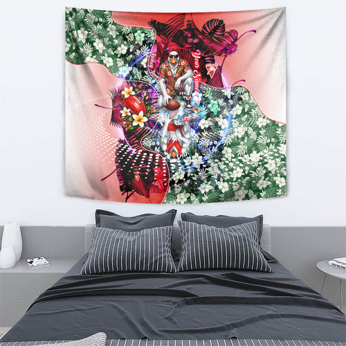 Personalized Sydney Swans Football Tapestry Tropical Hibiscus Flowers - Pacific Fusion Style