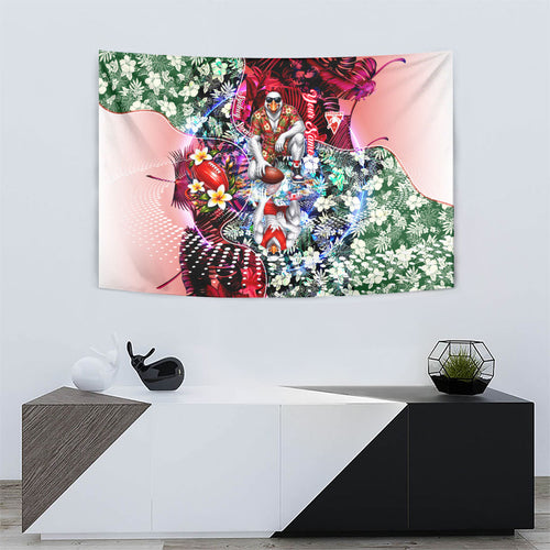 Personalized Sydney Swans Football Tapestry Tropical Hibiscus Flowers - Pacific Fusion Style
