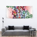 Personalized Sydney Swans Football Tapestry Tropical Hibiscus Flowers - Pacific Fusion Style