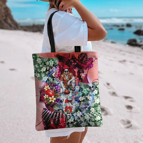 Personalized Sydney Swans Football Tote Bag Tropical Hibiscus Flowers - Pacific Fusion Style